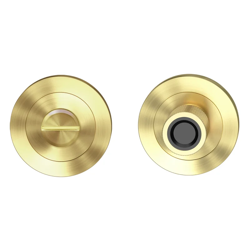 Studio Select - Komplet rozet do WC ze stali nierdzewnej, okrągły szyld, kolor złoty – miniatura 1